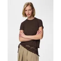 pieces Kurzarmshirt PCNICCA SS O-NECK TOP KAC BFD Viskosemischung, slim fit