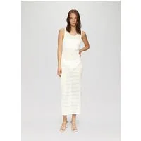 QS Midikleid Kleid Transparentes Feinstrick-Kleid mit Ajourmuster