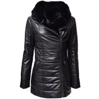 Zimmert Leather Ledermantel Cindy weiches, gestepptes Leder mit Kapuze