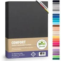 leevitex® Spannbettlaken verschiedene Größen, Stoffgewicht 170 g/m², 40 cm Steghöhe, Jersey, Gummizug: rundum, (1 Stück), verschiedene Farben, OEKO-TEX® STANDARD 100 zertifiziert