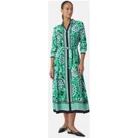 comma Midikleid Kleid Midi-Kleid mit verdeckter Knopfleiste und All-over-Print