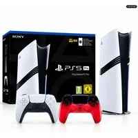 Playstation Sony PlayStation 5 Pro 2 TB mit DualSense Techno Red Controller Bundle 2TB (Duo Bundle, PS5 Pro 2 TB mit 2 DualSense Wireless-Controllern), PS5 Pro 2 TB mit zwei DualSense Controllern inklusive Techno Red