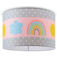Paco Home Deckenleuchte Cosmo 962, ohne Leuchtmittel, Lampe Kinderzimmer Deckenlampe Regenbogen Sonne Rosa Grau Weiß E27