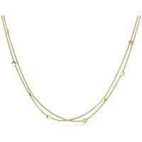 RAIKOU Edelstahlkette Edelstahl-Halskette – Doppellagige Damenkette, Doppellagiges Design, eleganter Look