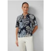 s.Oliver Kurzarmbluse Bluse Festliche Chiffon-Bluse mit Plissee und Rüschen