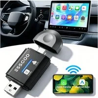 ESSGOO 2-in-1 CarPlay Android Auto Adapter USB Plug & Play für iPhone Android Adapter Type-C, USB zu Type-C, USB, Dashcam DVR Bluetooth Touchscreen USB WIFI Mirror Link Autoradio