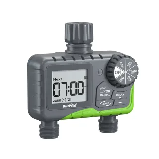 Rainpoint Dual Zone Outdoor Garden Smart Timer Irrigation Valve Automatic Watering Device Smart Timer Controller for Gar