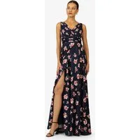 Kraimod Abendkleid mit Raffungen und floralem Druck