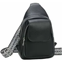 ITALYSHOP24 Schultertasche Damen CrossOver Body bag Sling Brusttasche Umhängetasche Leder Optik (Spar-Set Crossover mit Brustgurt, Brustgurt Schultergurt mit verschiedenen Muster, austauschbar), Rucksack, langes Riemen, leicht, viele Fächer, RV-Fach 
