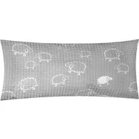 Heubergshop Kissenbezug, (1 Stück), 40x80cm Baumwolle Schafe Grau Weiß (1-Stück-99/7-40x80-Seersucker)