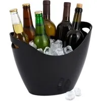 relaxdays Wein- und Sektkühler Eiseimer 8l schwarz