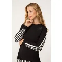 Passioni Strickpullover mit Hahnentritt-Details