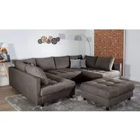 COLLECTION AB Wohnlandschaft Toni U-Form, B: 298 cm, Set: Sofa & Hocker, 3 Zierkissen, Federkern