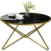 HOLTICO Couchtisch Runder Beistelltisch Wohnzimmertisch Sofatisch (1-St), Pflanzentisch Outdoor mit Marmormuster