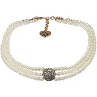 Alpenflüstern Collier Trachten-Perlen-Kropfkette Strass-Rondo (klar), - nostalgische Trachtenkette, eleganter Damen-Trachtenschmuck, Dirndlk