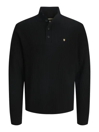 JACK&JONES - JPRBLURICHARD KNIT HIGH NECK Schwarz - Gr. - M