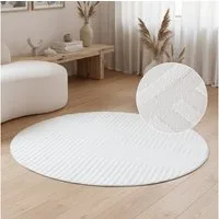 Tapiso Teppich HYGGE, rund, Höhe: 9 mm, Wohnzimmer, Schlafzimmer, pflegeleicht