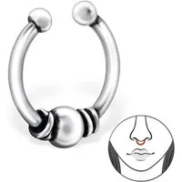Order & Smile Schmuck Nasenpiercing Fake Nasenring Klemmring Septum Piercing aus 925 Silber