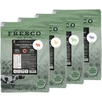 Fresco Dog TrockenBarf PROBIERPAKET Hundefutter Trocken, 4 x 300g, Trockenfutter für: Hunde, Getreidefrei mit je 80% Pferd, Huhn, Rind oder Lamm