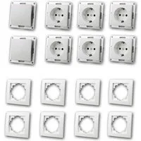 McPower FLAIR Set "Einsteiger" 16-teilig, weiß, Schraubans Unterputzschalter