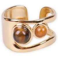 Capelli New York Schmuckset Bold Ring aus Edelstahl mit 18K Vergoldung mit Perlen