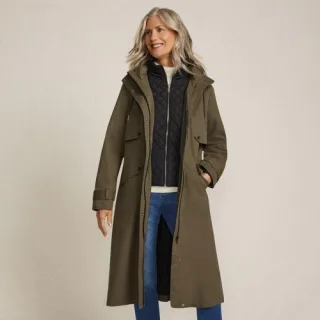 Wasserdichter Kapuzenmantel für Damen, Damen, size: regular, Grün, Baumwolle/Polyester/Nylon, by Lands' End