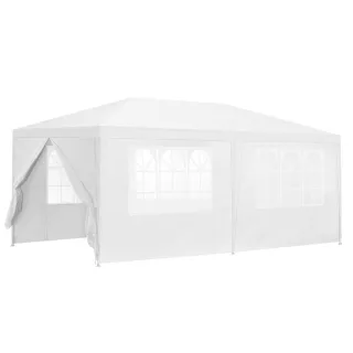 casa.pro Partyzelt, Weiß, Kunststoff, Metall, 600x255x300 cm, Sonnenschutz & Sichtschutz, Pavillons & Pergolas