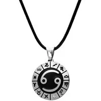Firetti Kette mit Anhänger Schmuck Geschenk Edelstahl Leder Halsschmuck Halskette Sternzeichen, Made in Germany - mit Similistein