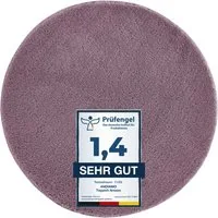 Andiamo Badematte Arezzo, Badvorleger, Badezimmer Teppich, Duschvorleger, Höhe 16 mm, rutschhemmend beschichtet, schnell trocknend, fußbodenheizungsgeeignet, Polyester, rund, Uni Farben, weich & kuschelig, auch in rund & als 2er Set erhältlich