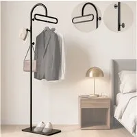 PRIISF Garderobenständer Kleiderständer 175cm Garderobenständer Standgarderobe Garderobe Metall, (freistehend Flurgarderobe Jackenständer mit Sinterstein Ablagen Haken, Garderobenstange Kleiderstange Metallgarderobe Schuhregal), für Kleidung Hüte Tas