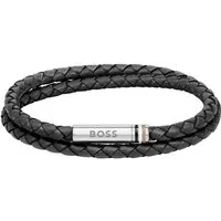 BOSS Armband Schmuck Edelstahl Lederarmband Wickelarmband ARES