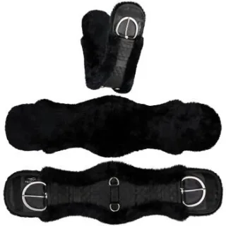 Equinate Westerngurt Classical anatomisch Lammfell schwarz 80 cm