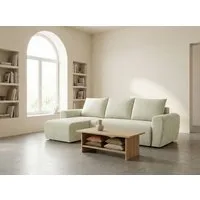Home affaire Ecksofa Nortrud-Uni, 241 cm, L-Form, mit Schlaffunktion u. Bettkasten, Recamiere rechts / links montierbar, Feinstruktur-Bezug
