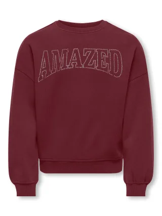 KIDS ONLY - KOGKIKI LIFE L/S OVZ O-NECK STUD BRU SWT Cabernet - Gr. - 140