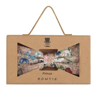 prince bowtie - Fliege Griffbox Blume beige - Gr. - OS