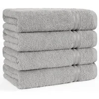 HAMMETEX Handtuch Set 4er Set Handtücher 50x100 cm, 100% Baumwolle, Weich & Saugstark, Frottier (Set, 4-St), mit Bordüre, einfarbig, weich