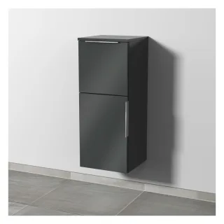 Sanipa 3way Mittelschrank mit 1 Tür und 1 Auszug, Anthrazit-Glanz, UF12679 UF12679