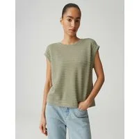 OPUS Kurzarmshirt Spunki coastal aus Jersey mit Crochet Optik Lochmuster, leichte Transparenz, weicher Griff, Casual