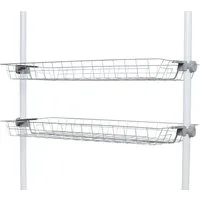 WENKO Organizer Modell Herkules (Set, 2 St), Drahtkörbe aus Stahl, Erweiterung zum Teleskop-System Herkules