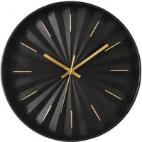 GLOBO LIGHTING Wanduhr FINE, Schwarz, Goldgelb, Ø 30 cm, Kunststoff, (Glas)
