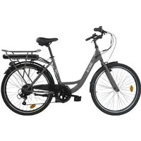 LLobe E-Bike Cityrad City E-Bike 26" Mando anthrazit, 6 Gang Shimano Tourney Schaltwerk, Kettenschaltung, Heckmotor, 280,8 Wh