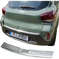 RECAMBO Ladekantenschutz für Dacia Spring, BJ ab 2022> Stoßstangenschutz, V2A rostfrei, Exklusive Optik, praktischer Schutz & perfekte Passform