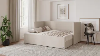 BRUNO Flexibett 160x200 in Beige | Tagesbett inkl. Matratze & Lattenrost