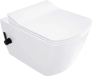 Neuesbad Serie 660 Wand-WC mit BIDET Funktion, mit WC-Sitz, Unterputz Schwarz Armatur NB1DECDZ6WNW1