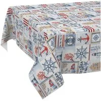 ANRO Tischdecke abwaschbar Tischtuch Baumwolle Polyester wasserabweisend (Einzelstück 1-tlg), Schmutzabweisend Patchwork Rot 100x140cm