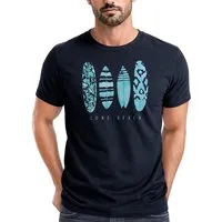 Neverless Print-Shirt Herren T-Shirt Surfing Fashion Aufdruck Long Beach Surfboard Sommer mit Print