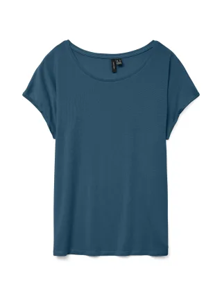 VERO MODA - VMAVA PLAIN SS TOP JRS NOOS Moroccan Blue - Gr. - XL