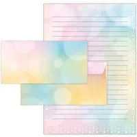 LIMONIA Briefpapier Set Briefblock A4 (mit Umschlägen) Notizblock Papier Feder Motivpapier, A4 Schreibblock mit 25 Blättern und Umschlägen, Made in Germany