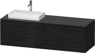 Duravit L-Cube Konsolenwaschtischunterbau wandhängend Eiche Schwarz Matt 1620x550x482 mm - LC4871L16 LC4871L16160000
