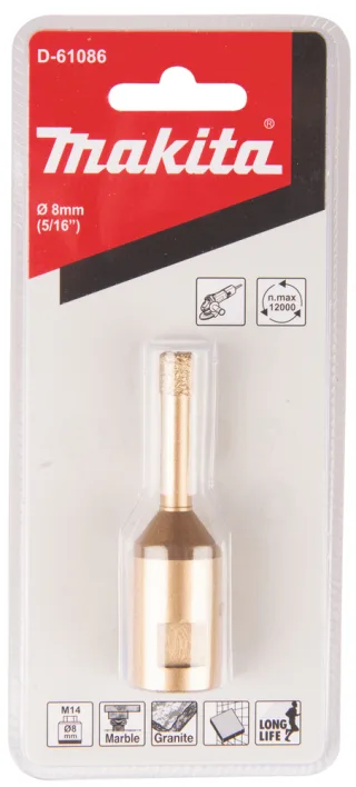 Makita Diamant-Hohlbohrkrone, Ø 8,0mm - M14 - Trockenbohren - D-61086